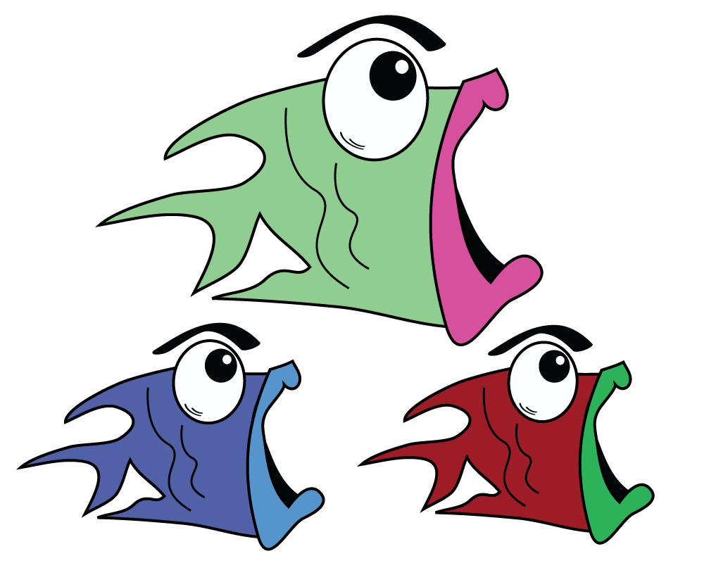 1000x800 Scared Fish Clip Art