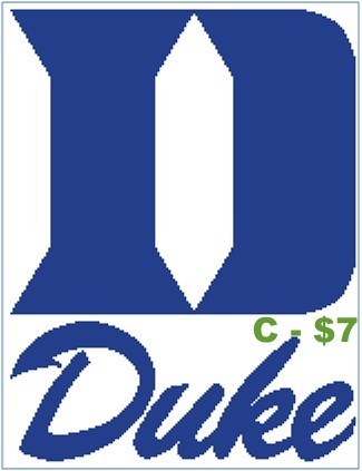 325x423 Easy Patterns Duke University Blue Devils Cross Stitch Pattern