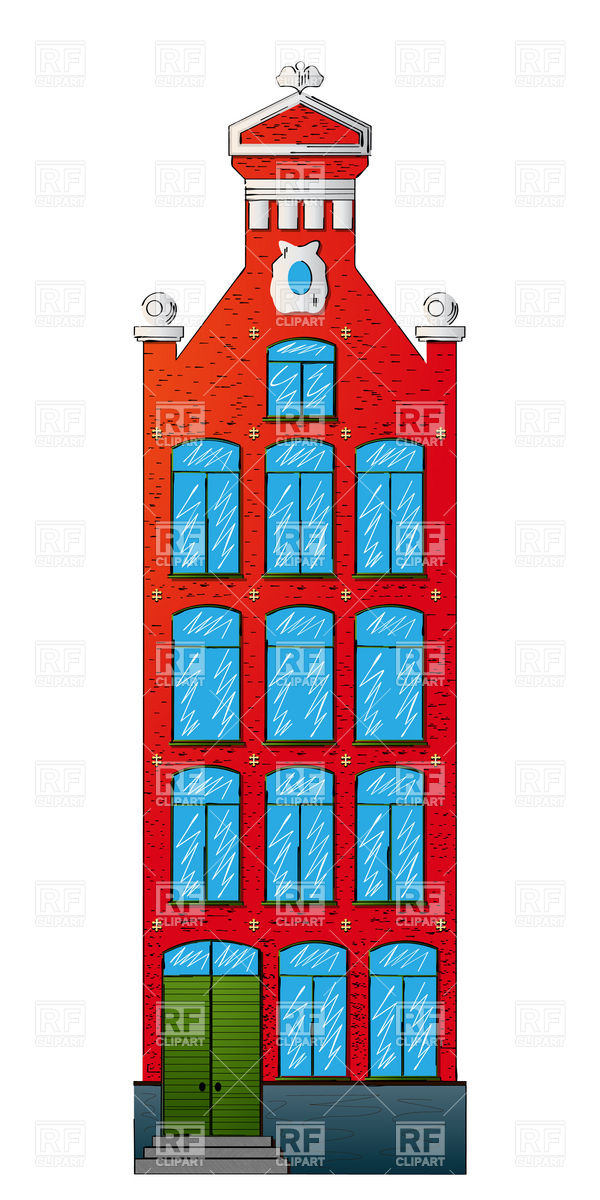 600x1200 Dutch Style House Royalty Free Vector Clip Art Image
