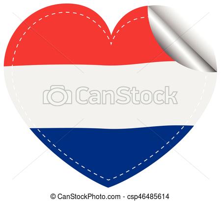 450x409 Netherlands Flag In Heart Shape Illustration Vector Clip Art