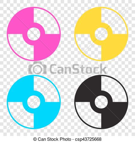 450x470 Vector Cd Or Dvd Sign. Cmyk Icons On Transparent Background
