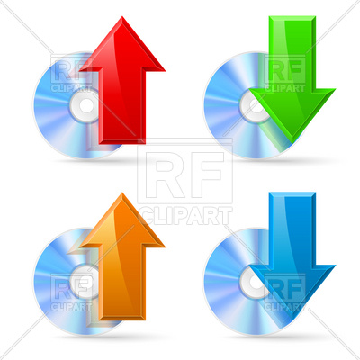 400x400 Cd, Dvd Disc, Icons Upload And Download Royalty Free Vector Clip