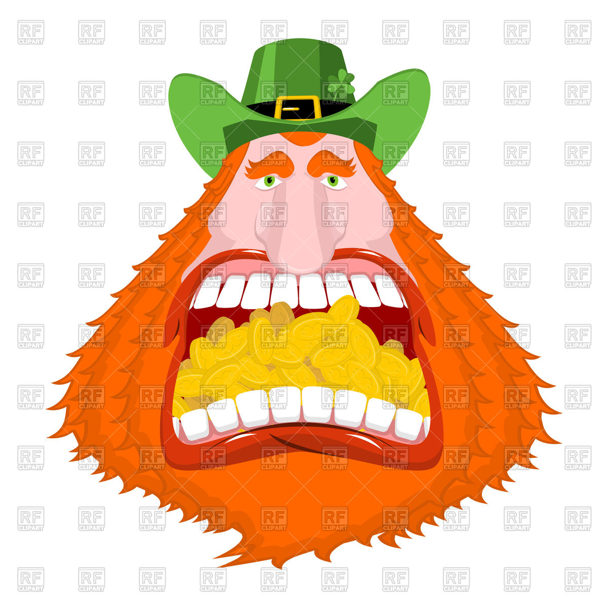 1200x1200 Leprechaun Gold In Mouth. Crazy Dwarf For St. Patrick's Day