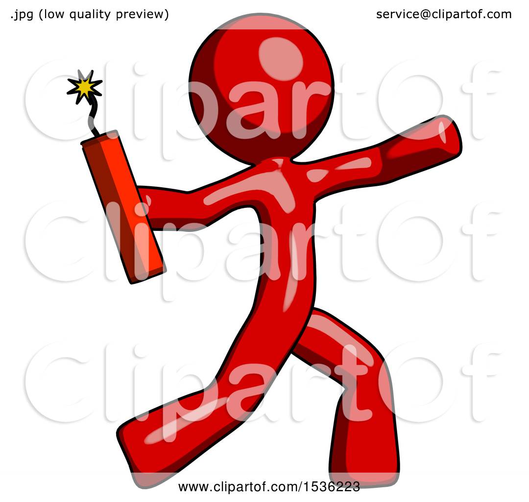 1080x1024 Red Design Mascot Man Throwing Dynamite By Leo Blanchette