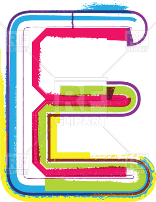 310x400 Capital Colorful Letter E Royalty Free Vector Clip Art Image