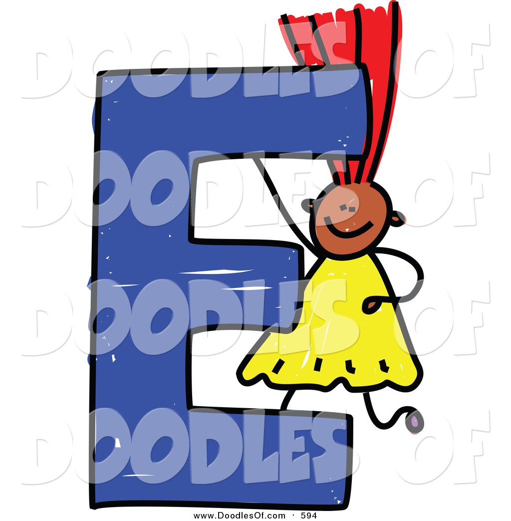 1024x1044 Vector Clipart Of A Doodled Red Haired Black Girl With A Capital