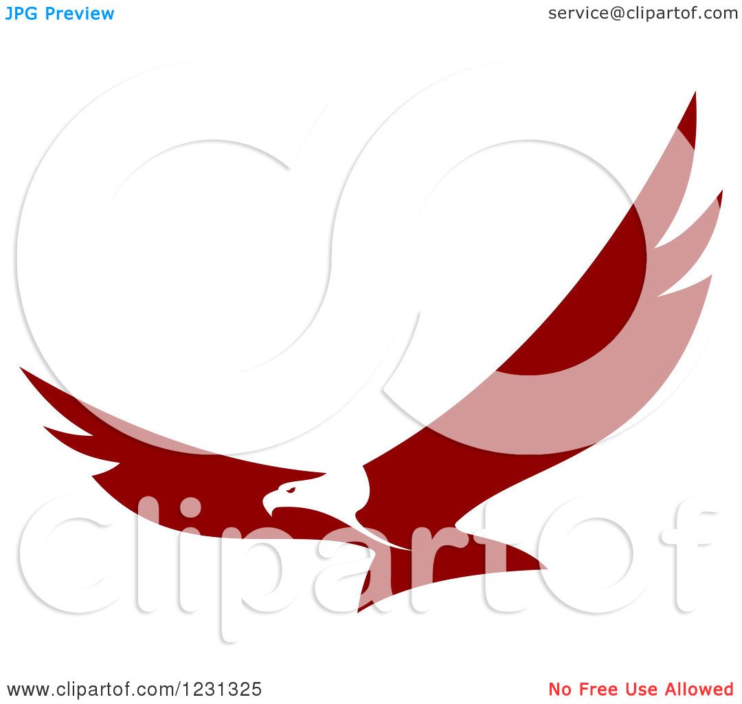 1080x1024 Clipart Of A Maroon And White Flying Bald Eagle