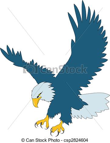 361x470 Color Vector Illustration Of Flying Eagle Eps Vector