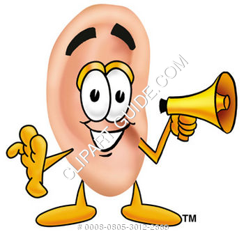 350x336 Cartoon Clipart Ear Holding Megaphone