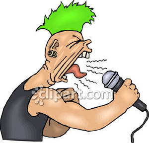 300x288 Man With Mohawk And Earrings Singing Loudly With His Tongue Out