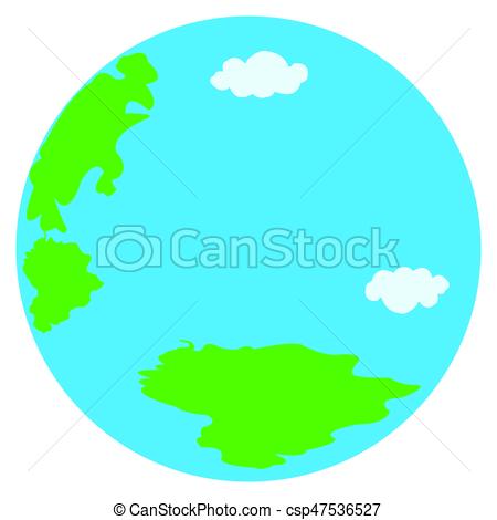 450x470 Round Earth. Vector Planet Icon. Web Illustration Vector