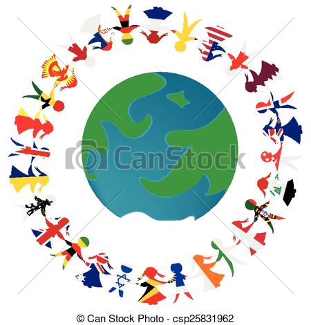 450x470 Peacce Concept With Earth Globe And Holding Hands People Clip