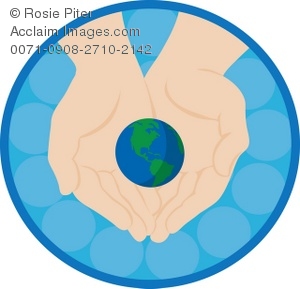 300x289 Clip Art Illustration Of Hands Holding The Earth