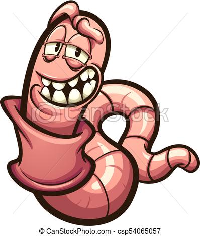 398x470 Happy Cartoon Earthworm. Vector Clip Art Illustration