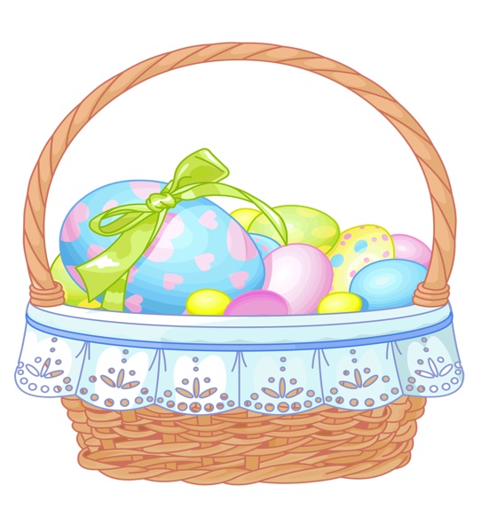 542x600 Images Of Easter Decoration Png Clipart Easter Basket With Eggs