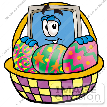 450x450 Clip Art Graphic Of A Desktop Computer Cartoon Character In
