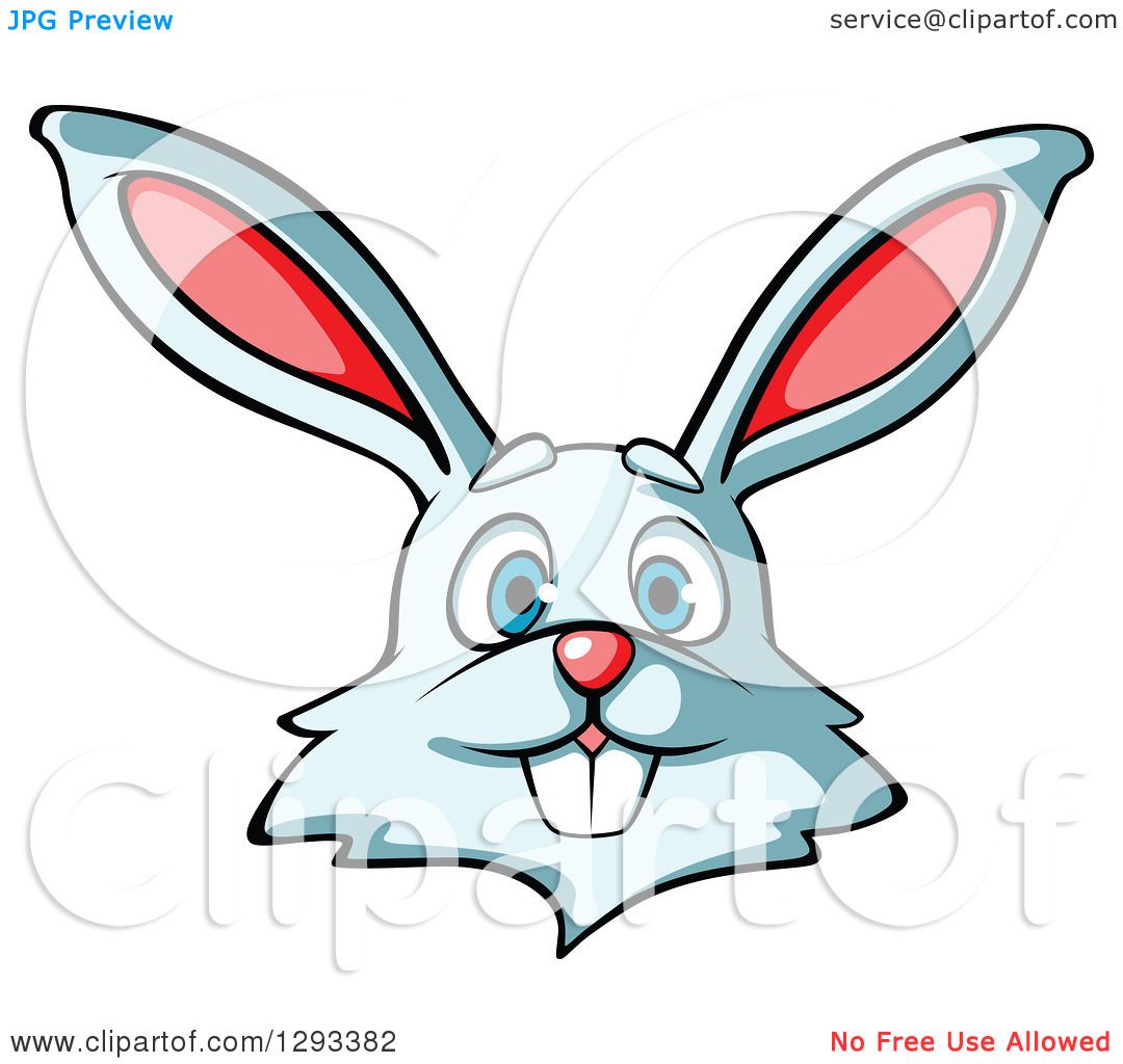 1080x1024 Clipart Of A Cartoon Happy Rabbit Face