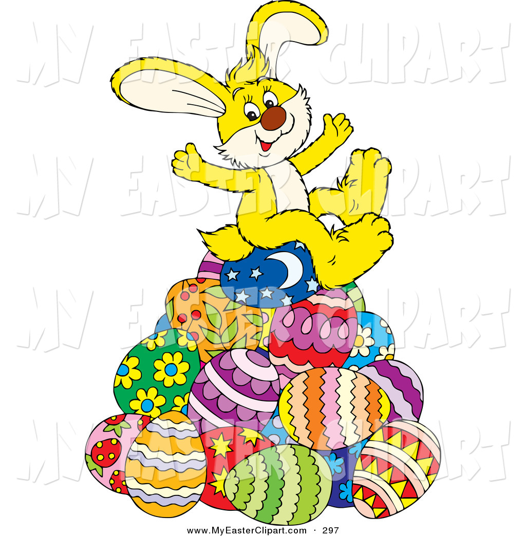 1024x1044 Clip Art A Cute And Happy Yellow Easter Bunny Sitting On Top