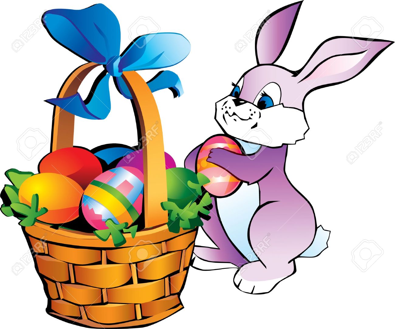 Easter Bunny With Basket Clipart at GetDrawings | Free download