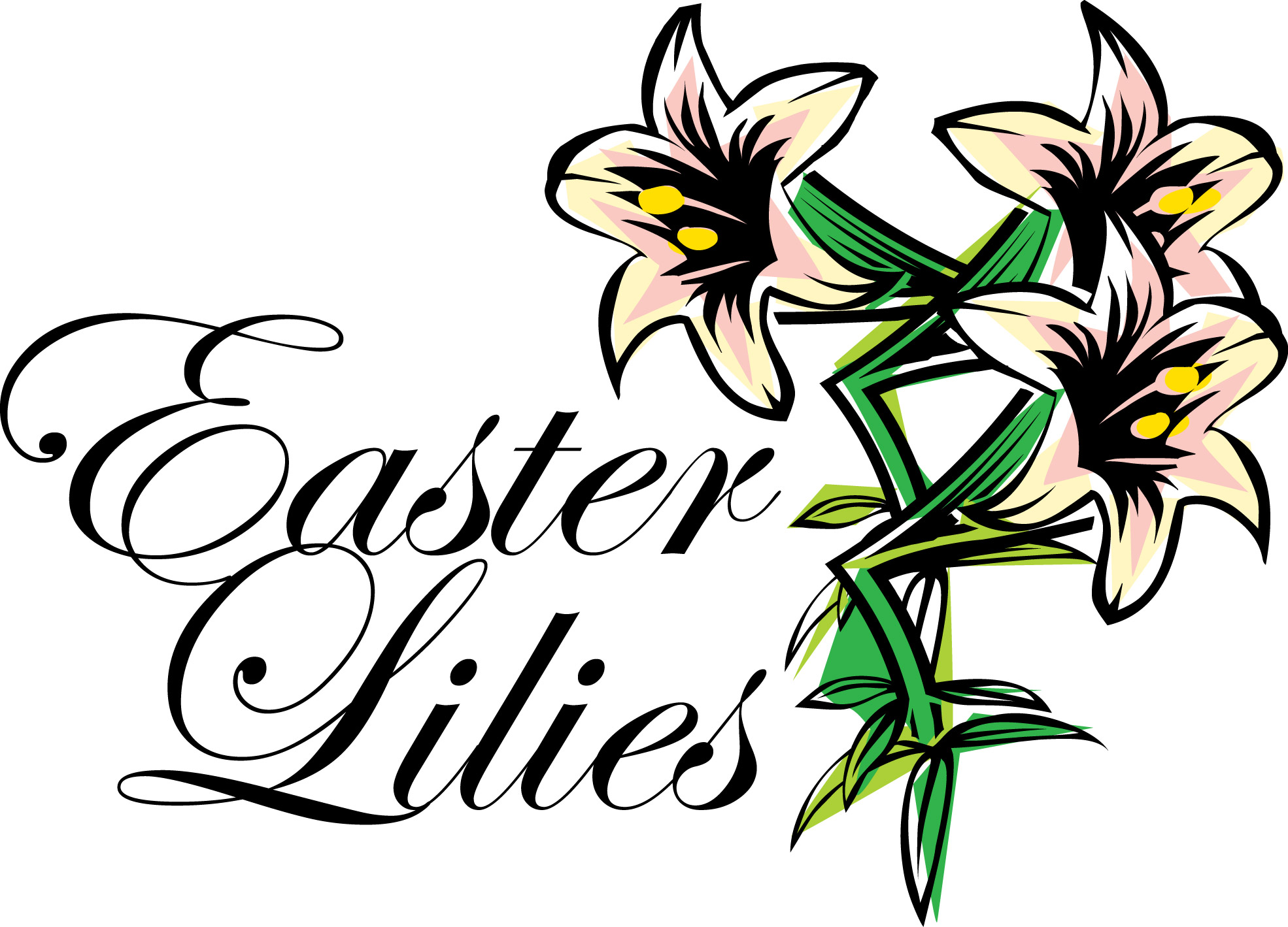 1970x1419 Easter Lily Clip Art Black And White. Easter Cross Clipart Black