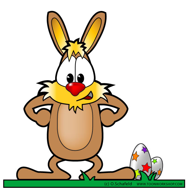 600x600 Free Easter Bunny Clipart, Cartoon Style