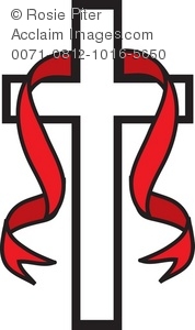 178x300 Easter Christian Symbol Of A Cross And Red Ribbon Draped Over It