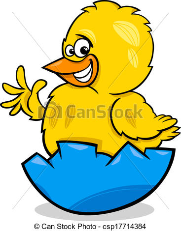 367x470 Easter Chicken Cartoon Illustration. Cartoon Illustration
