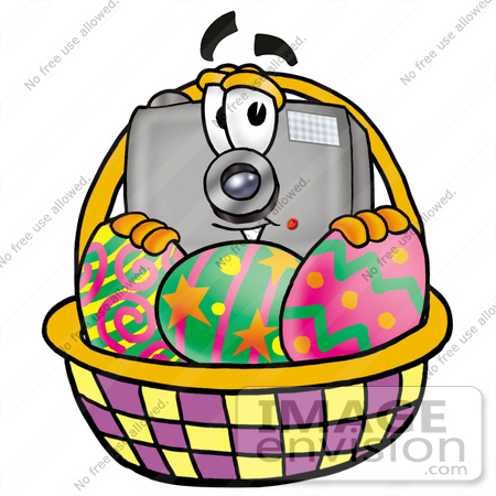 450x450 Clip Art Graphic Of A Flash Camera Cartoon Character In An Easter