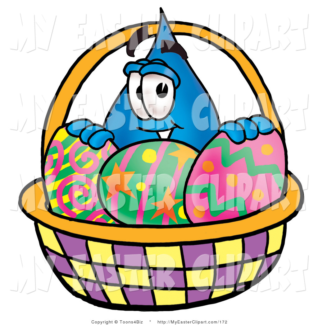 1024x1044 Clip Art Of A Water Drop Mascot Cartoon Character Behind An Easter
