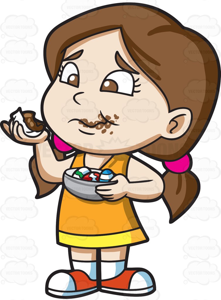 754x1024 Child Eating Chocolate Clipart
