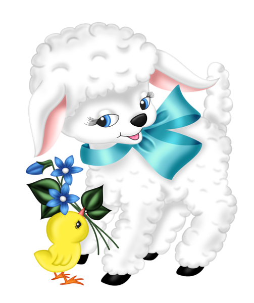 503x600 Transparent Easter Lamb And Chicken Png Clipart Picture