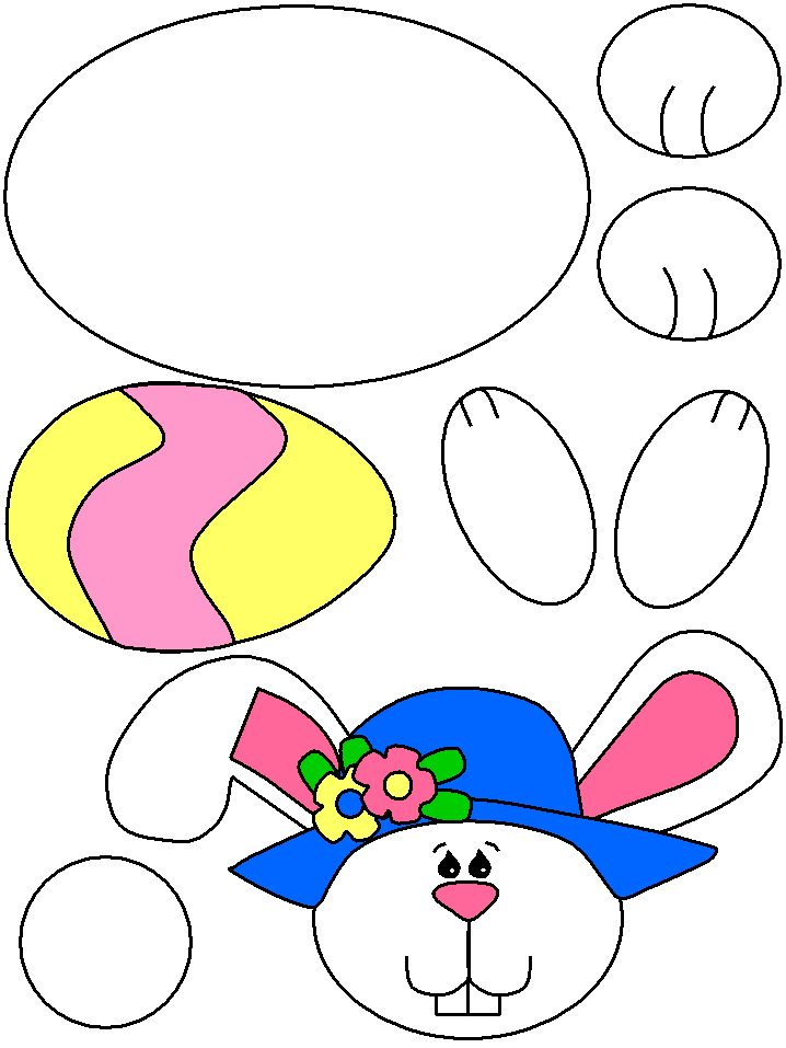 718x957 Bunny Clipart Template