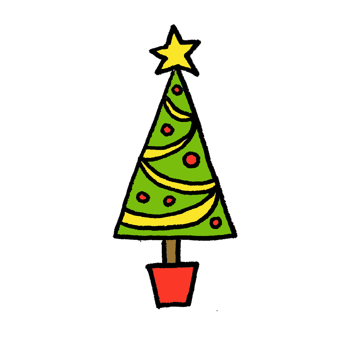 1200x1200 How To Draw A Christmas Tree 4 Cartoon Tutorials