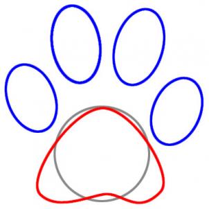 302x302 Collection Of Easy Dog Paw Drawing High Quality, Free