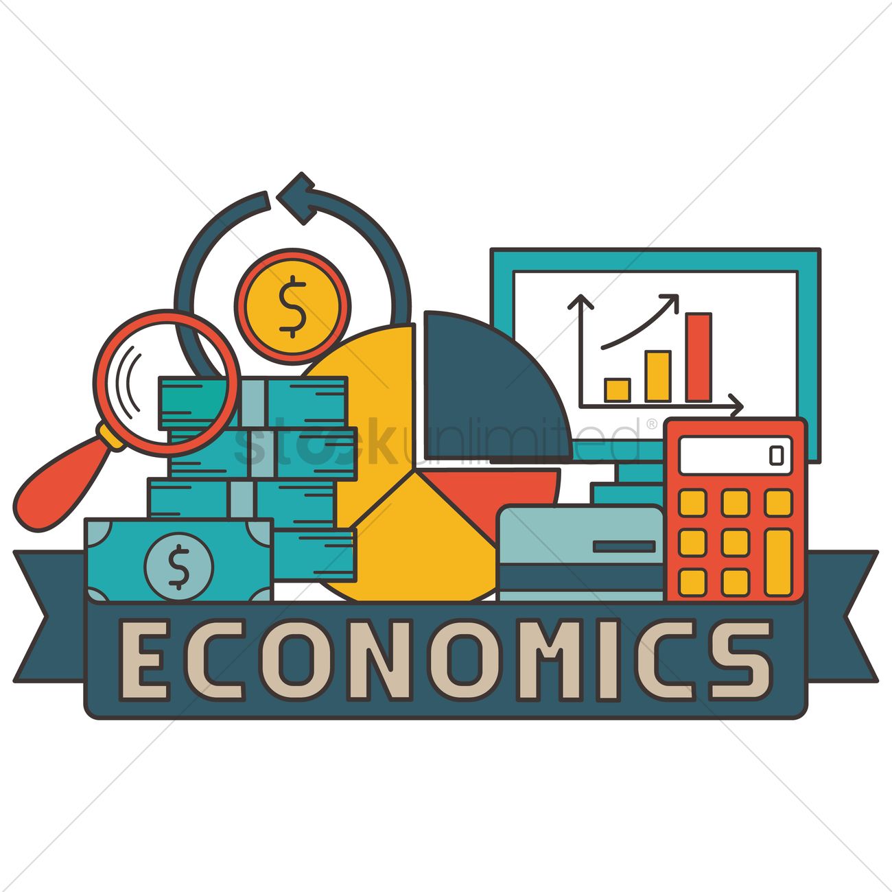 1300x1300 Economics Concept Design Vector Image