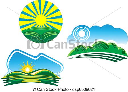 450x324 Nature Symbols. Ecological And Nature Symbols Isolated On White.