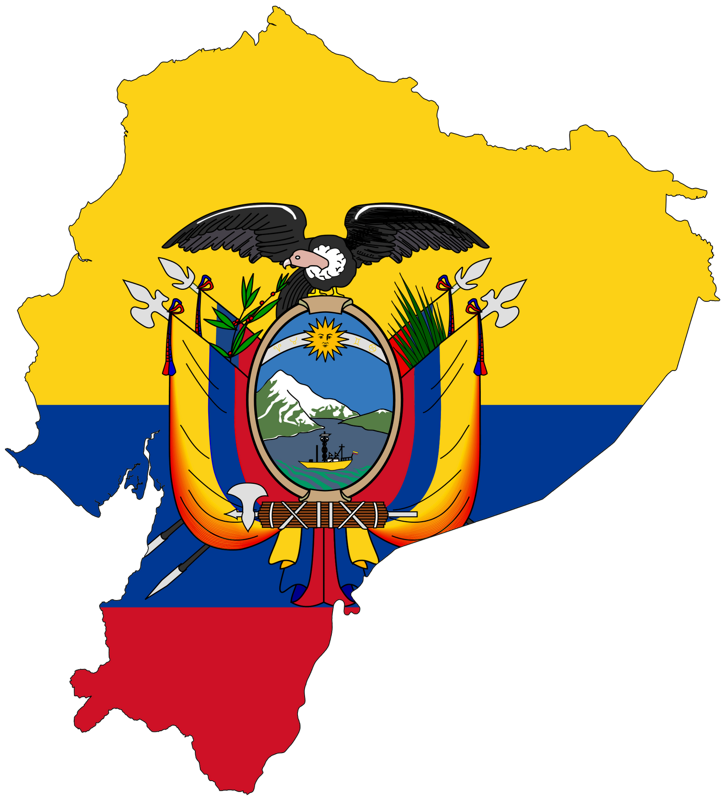 1451x1600 Ecuador Flag Vector Clip Art