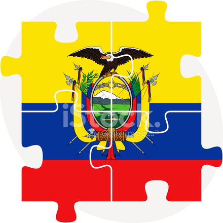 440x440 Ecuador Flag In Puzzle Stock Vector