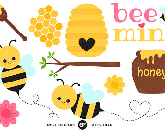 340x270 Honey Bee Clip Art Etsy