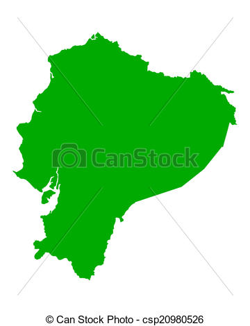 360x470 Map Of Ecuador Vector Illustration