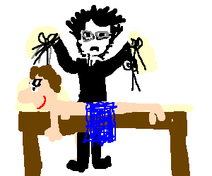 300x250 Edward Scissorhands Takes A Job As A Masseur