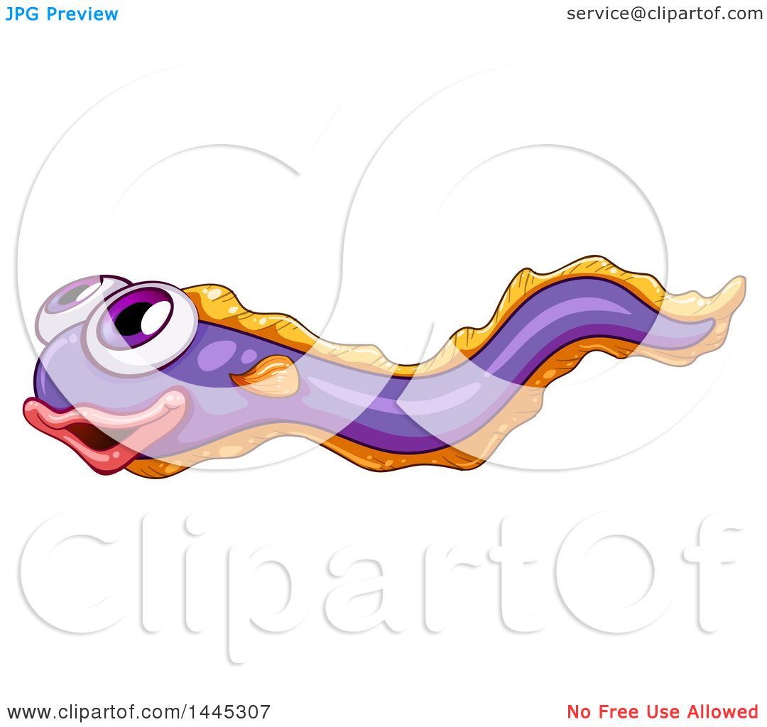 1080x1024 Clipart Of A Happy Purple Eel