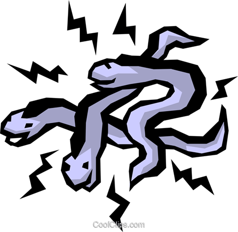 480x469 Electric Eels Royalty Free Vector Clip Art Illustration Anim0418