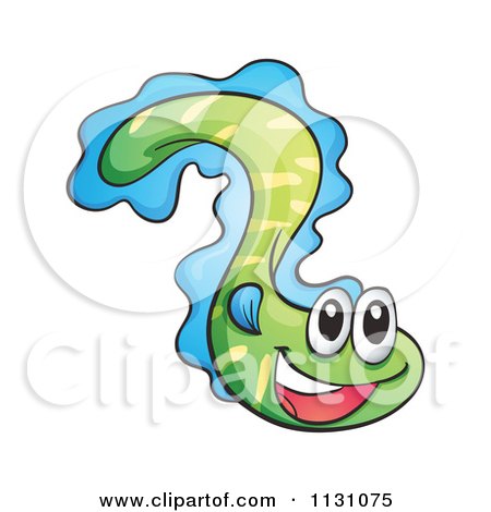 450x470 Cartoon Of A Happy Green And Blue Eel