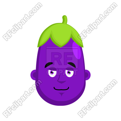 400x400 Eggplant Smiles Emotion Avatar Royalty Free Vector Clip Art Image