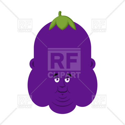 400x400 Fat Eggplant With Face Royalty Free Vector Clip Art Image