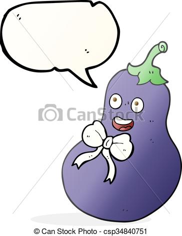 364x470 Freehand Drawn Speech Bubble Cartoon Eggplant Clipart Vector