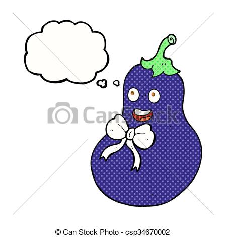 449x470 Freehand Drawn Thought Bubble Cartoon Eggplant Vector Clipart
