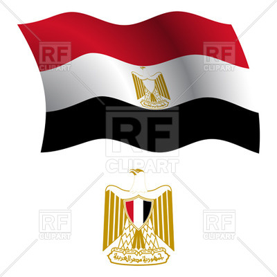 400x400 Egypt Flag And Coat Of Arms Royalty Free Vector Clip Art Image