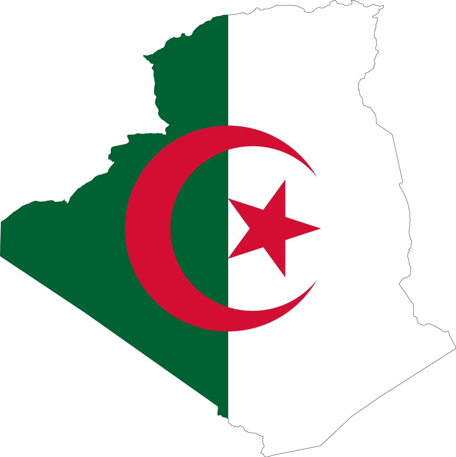 1597x1600 Algeria Flag Map Clipart